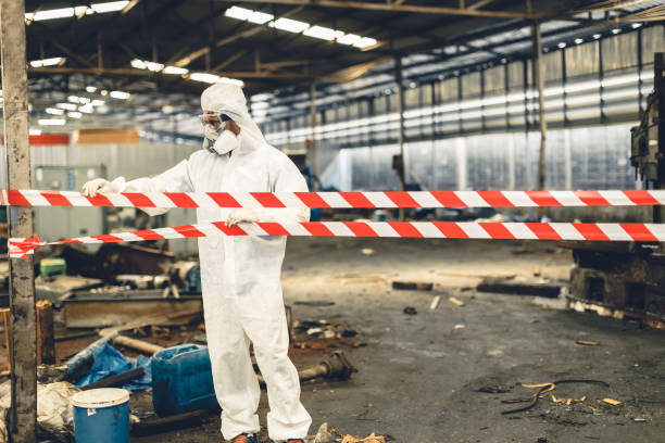 Professional Sewage Cleanup technician working in Milan, MI